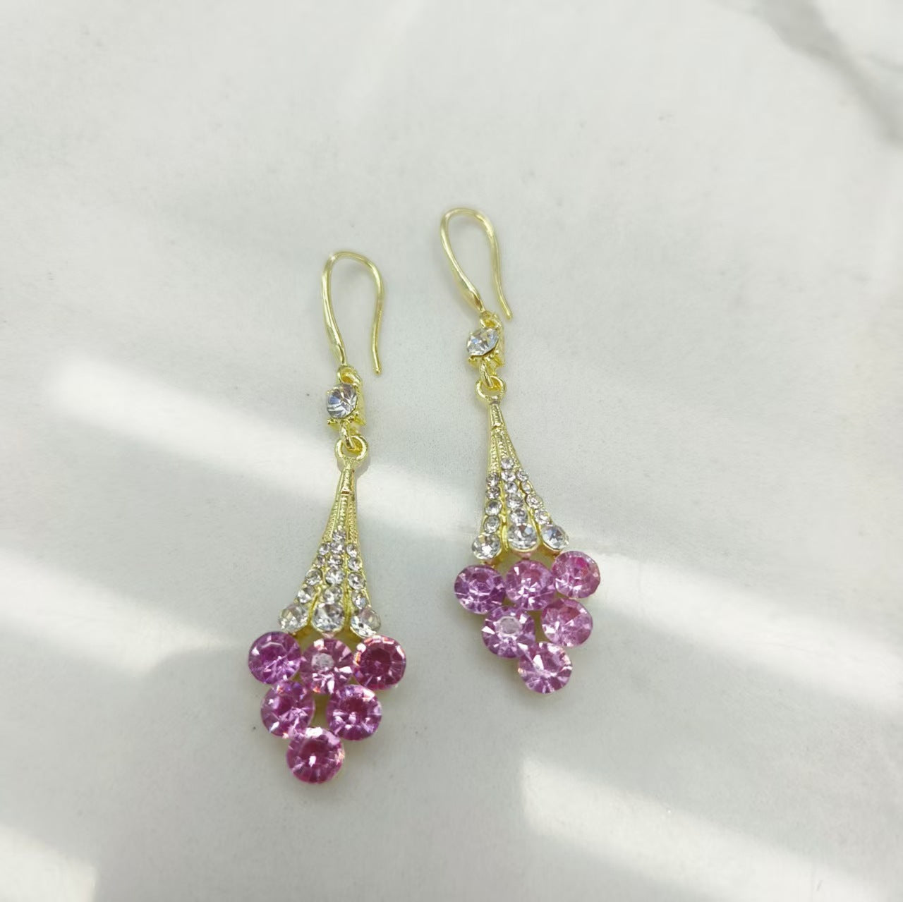 Green Long, Purple Style Earrings Fashion Sweet Personality