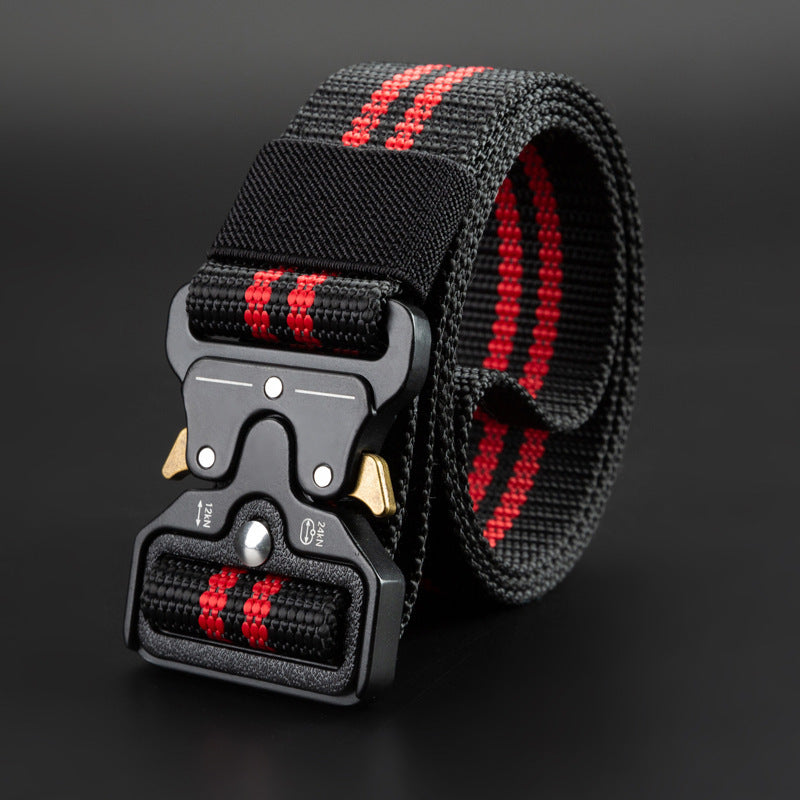 Men's Outdoor Nylon Elastic Buckle Belt Work Clothes Belt