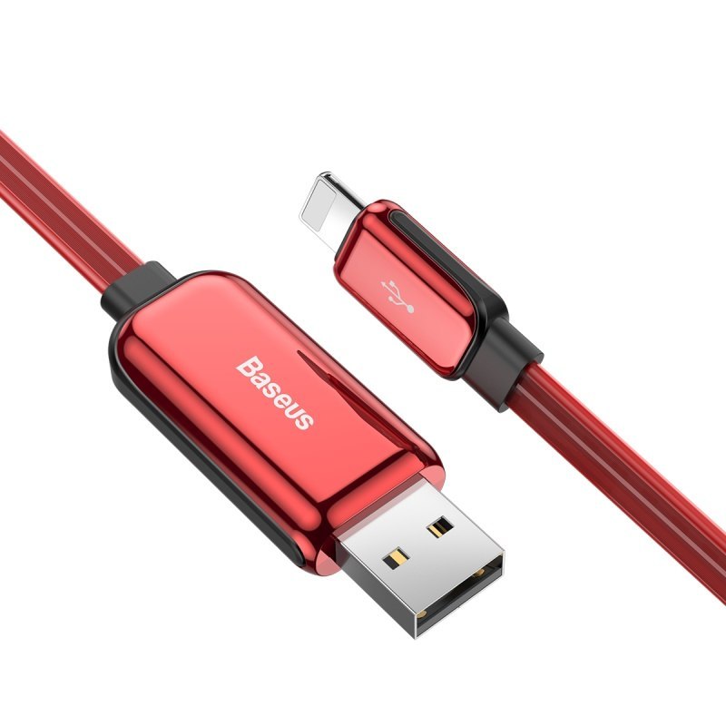 Compatible With , Compatible With , Baseus Flat Glowing 2.4A USB Cable For  Xs Max 8 Plus 1M Fast Charging Sync Data Line LED USB Cable For  SE 7 Cabo