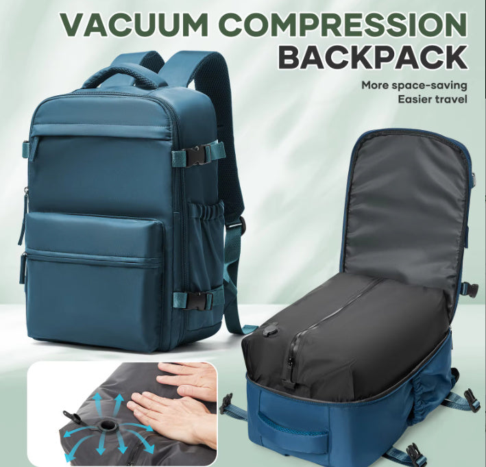 A Comfortable And Durable Backpack With A Vacuum Pump Compression Custom Logo Zipper Seal