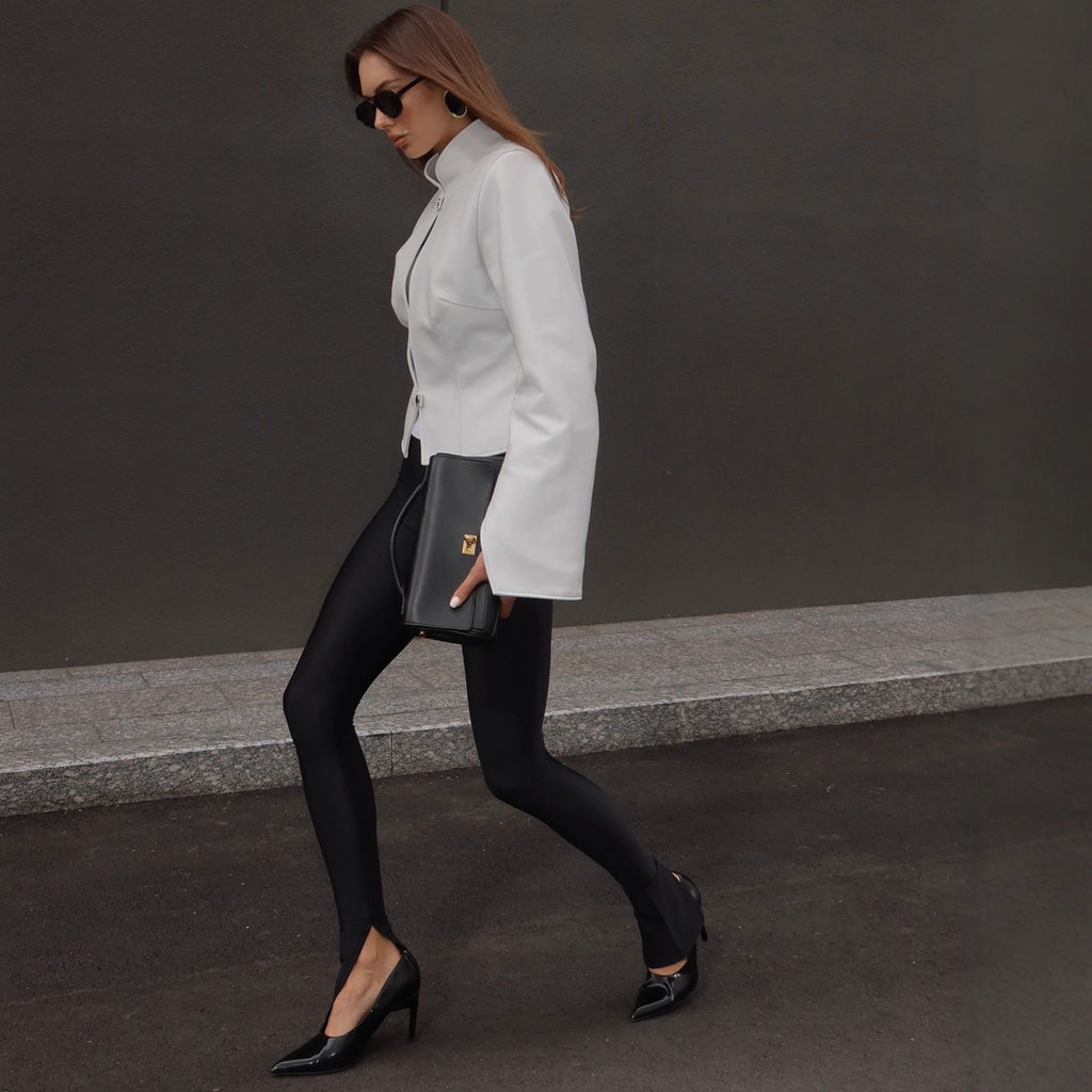 Long Sleeve Solid Color Slim Fit Short Women