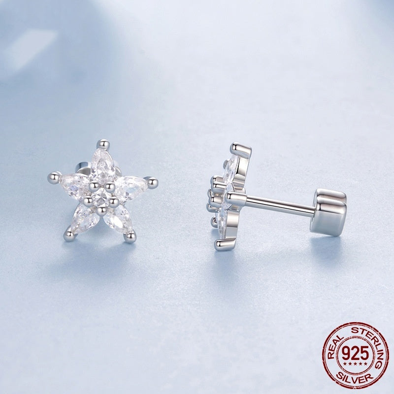 Original Shining Zircon Small Flower Ear Studs
