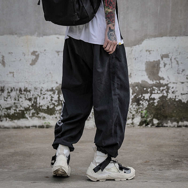 Drawstring trendy male Korean hip-hop Harlan pants