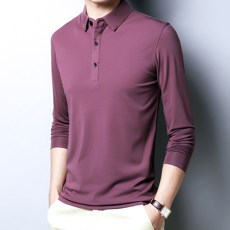 Ice Silk Cotton Slim-Fit Simple Long-Sleeved Clothes