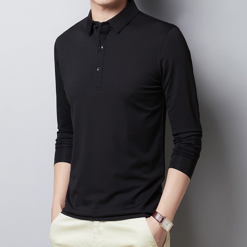 Ice Silk Cotton Slim-Fit Simple Long-Sleeved Clothes