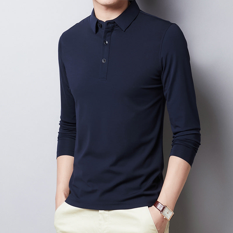 Ice Silk Cotton Slim-Fit Simple Long-Sleeved Clothes