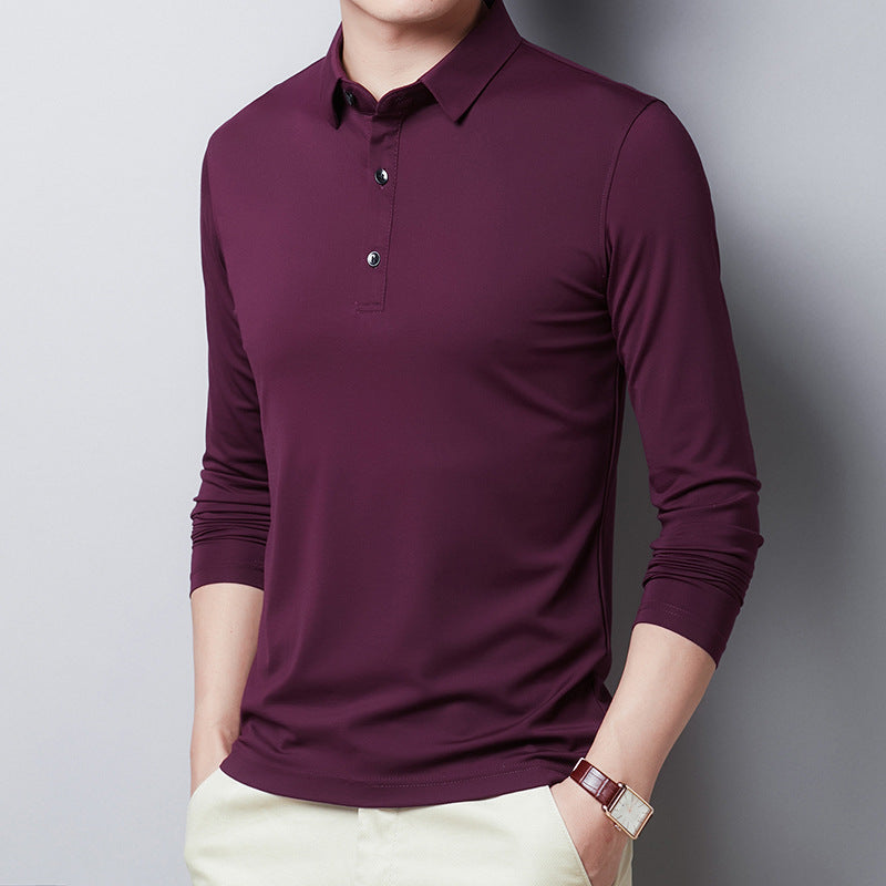 Ice Silk Cotton Slim-Fit Simple Long-Sleeved Clothes