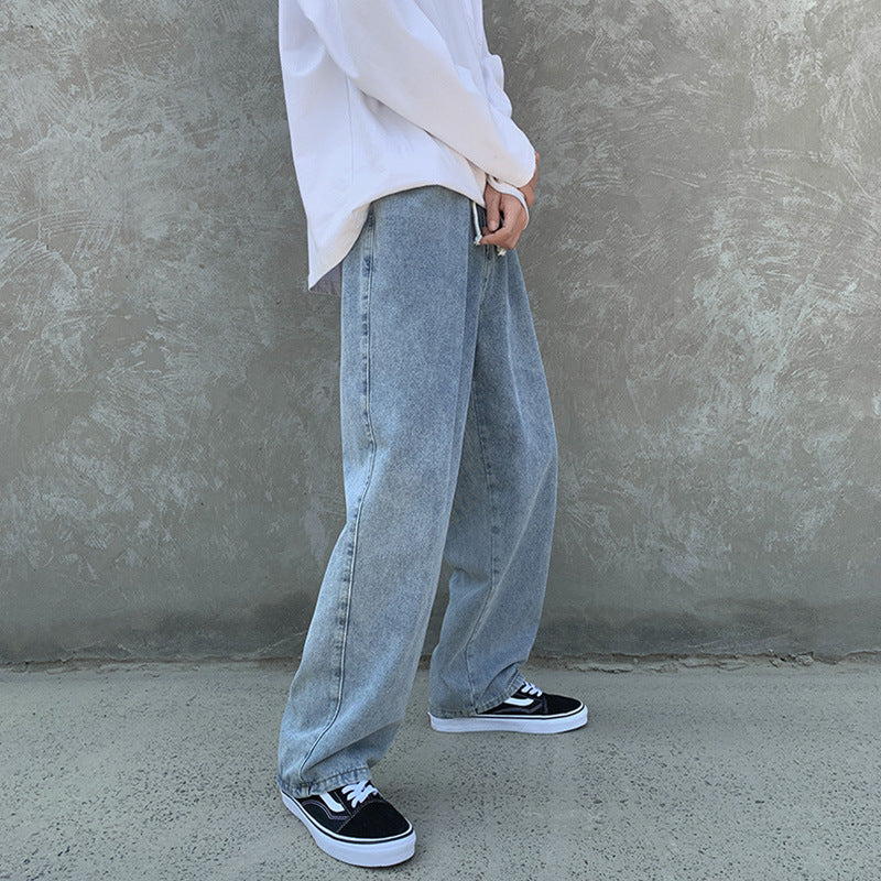 Hong Kong Style Drape Mopping The Floor Old Trousers Casual All-Match