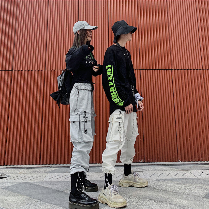 Embroidered Pocket Tooling Harness Mouth Skateboard Long Pants