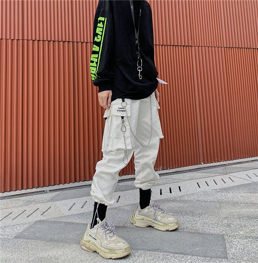 Embroidered Pocket Tooling Harness Mouth Skateboard Long Pants