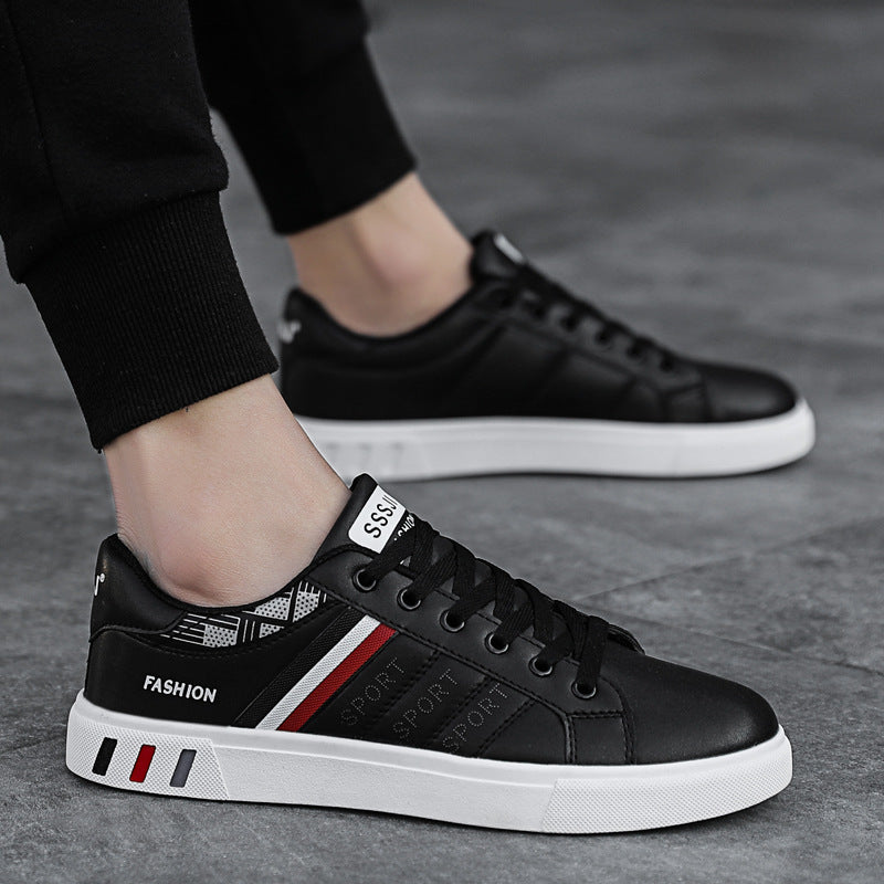 Fashionable Breathable Men's Low-Top Leather Sneakers