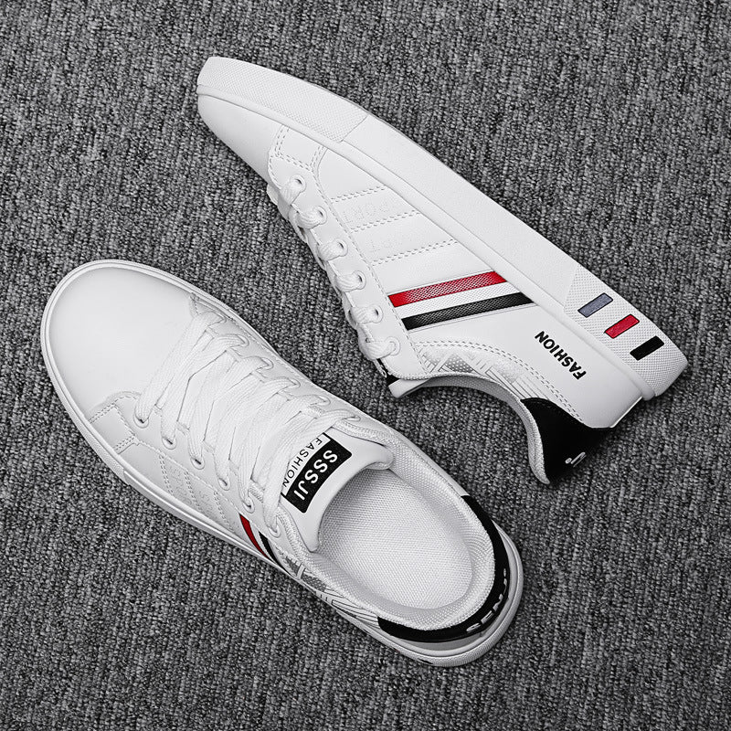 Fashionable Breathable Men's Low-Top Leather Sneakers