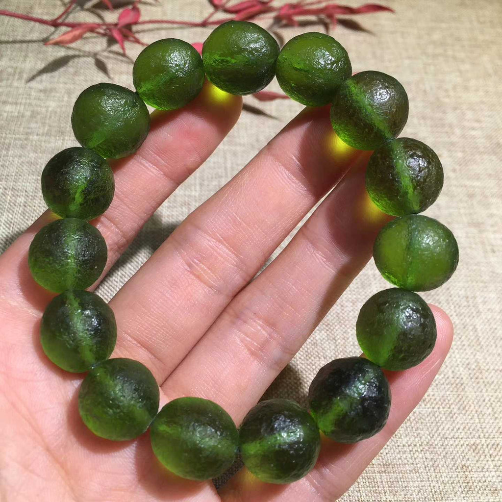 Czech Meteorite Rough Glass Meteorite Bracelet