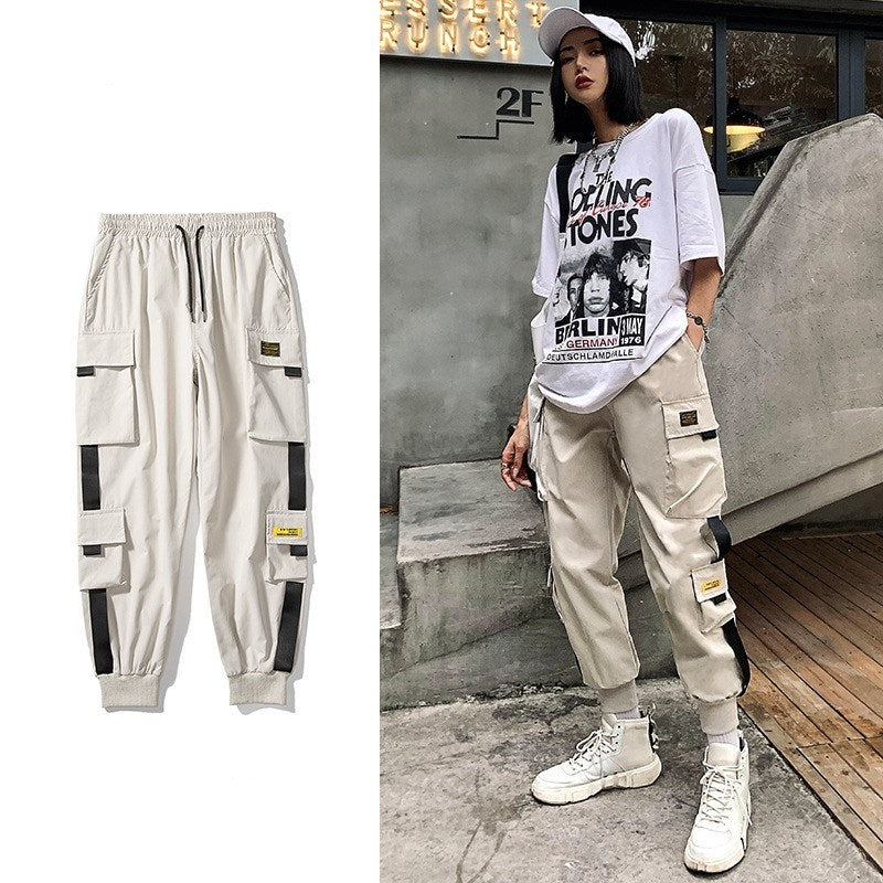 Thin Multi-pocket Overalls Men's Couple Loose