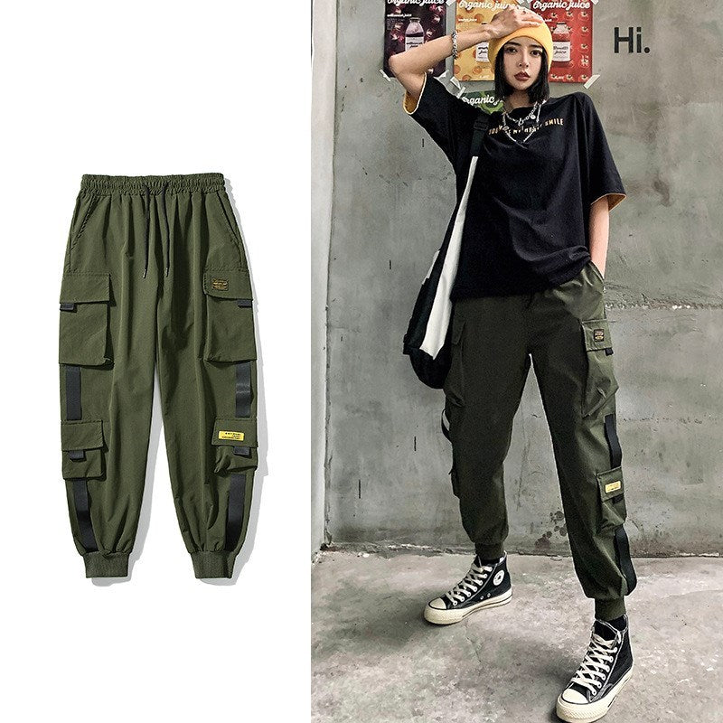 Thin Multi-pocket Overalls Men's Couple Loose