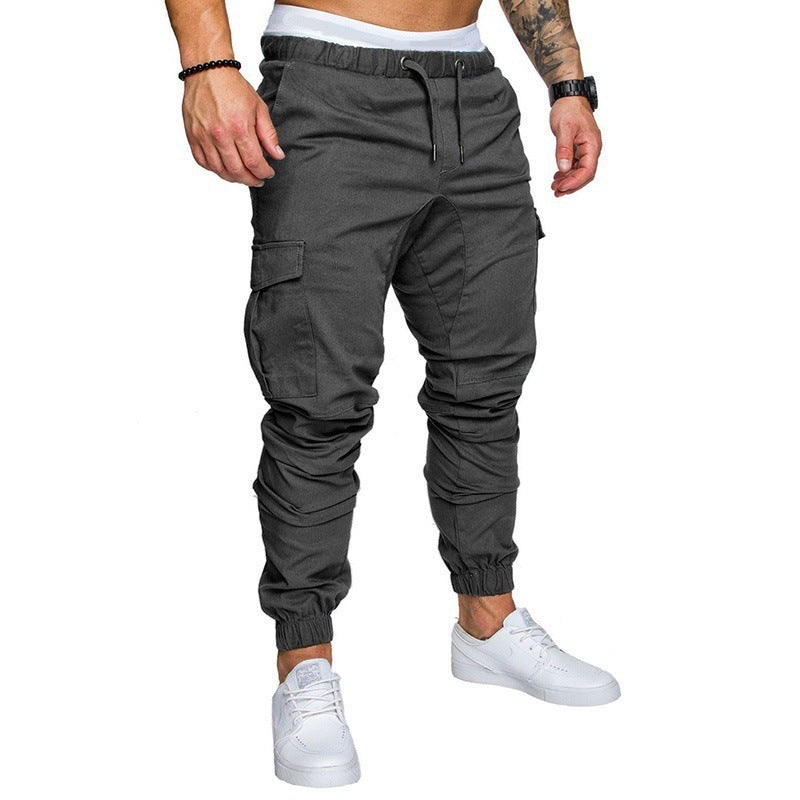Men's Casual Tethered Elastic Sports Baggy Pants