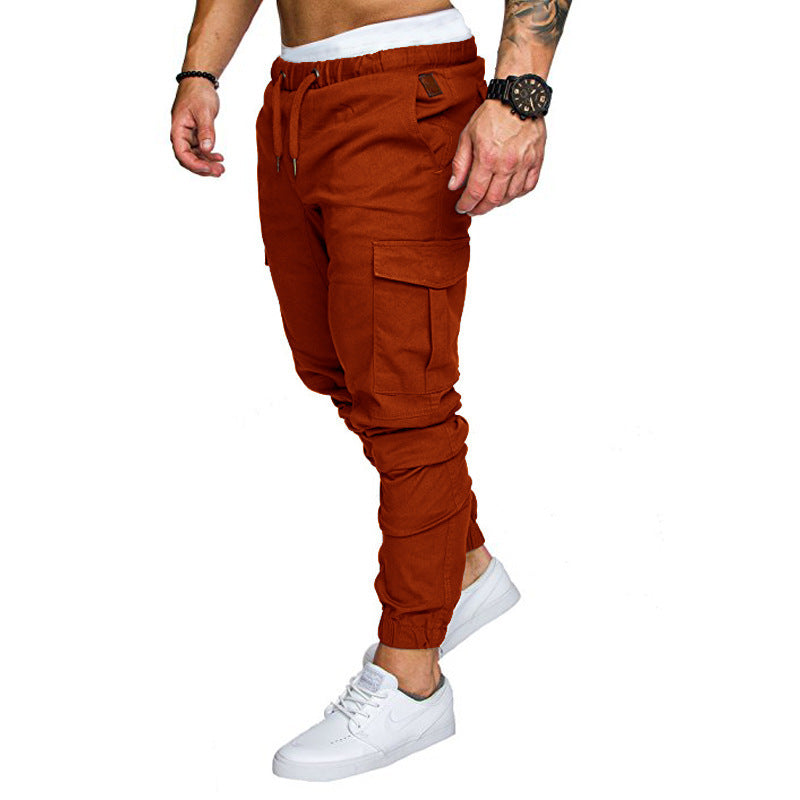 Men's Casual Tethered Elastic Sports Baggy Pants