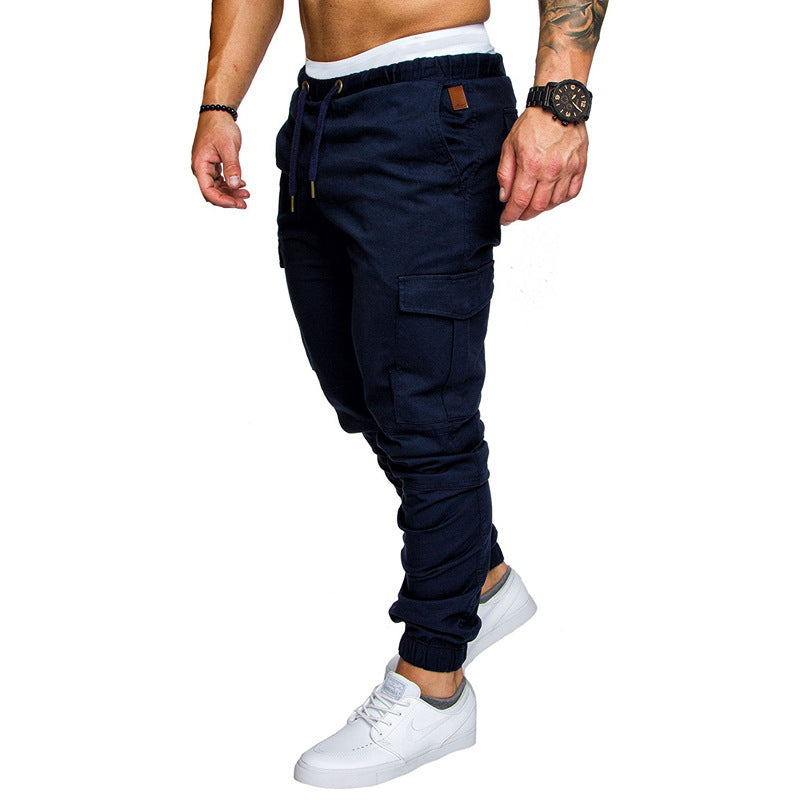 Men's Casual Tethered Elastic Sports Baggy Pants
