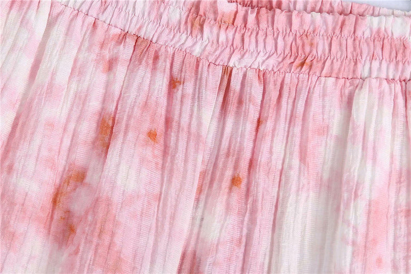 Tie dyePrinted Street Hipster Fashion High Waist Slim Shorts