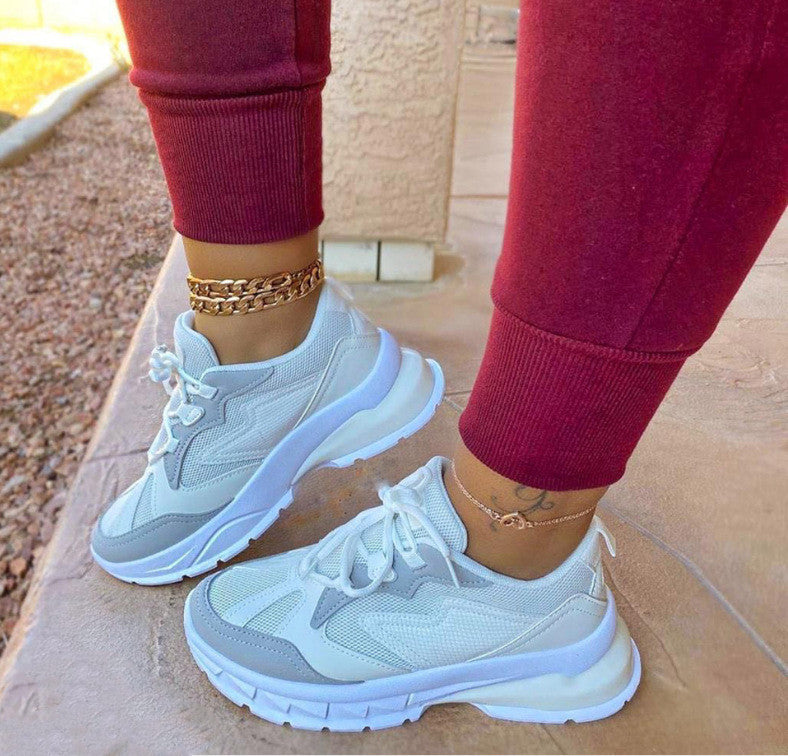 Autumn And Winter Lightning Front Strap Round Toe Women'S Autumn Flat-Heel Low-Top Solid Color Sneakers