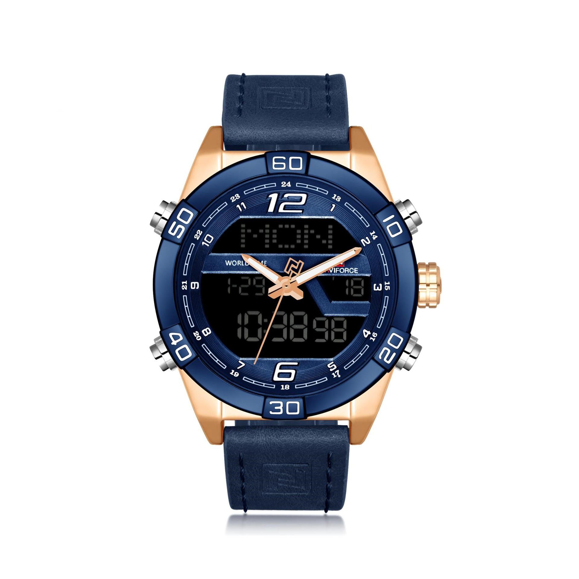 Men'S Watch Led Electronic Watch Waterproof Belt Quartz Men'S Watch Watch