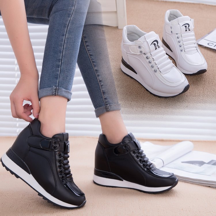 Inner Increase Women'S Shoes Spring Shoes Korean Version Of The Wild Sports Spring Casual Black Increase Small White Shoes