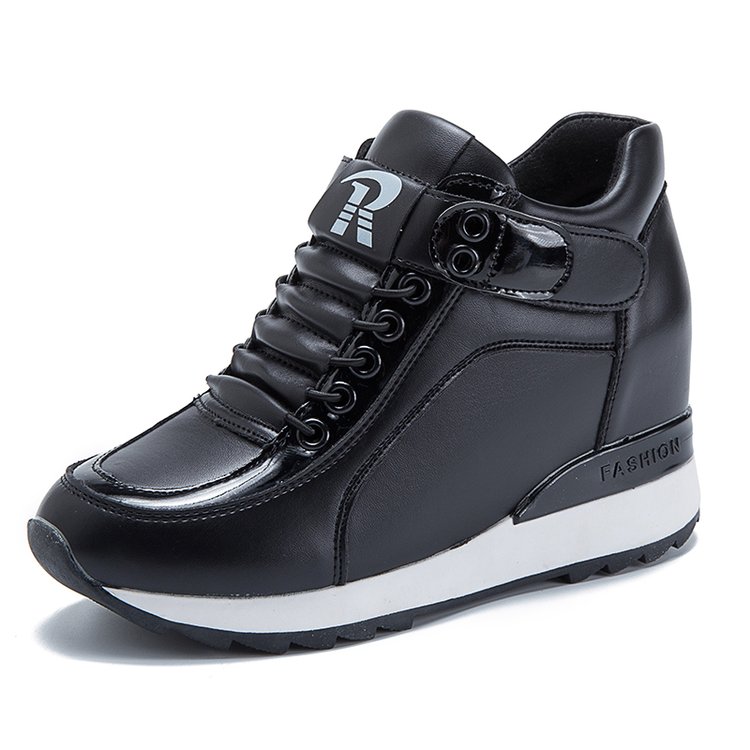 Inner Increase Women'S Shoes Spring Shoes Korean Version Of The Wild Sports Spring Casual Black Increase Small White Shoes