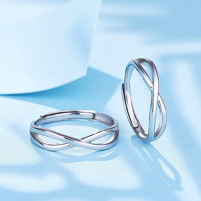 S925 Silver Couple Ring, A Pair Of Simple Long-Distance Dating, Couple Rings For Men And Women, Students Give Gifts To Their Girlfriends
