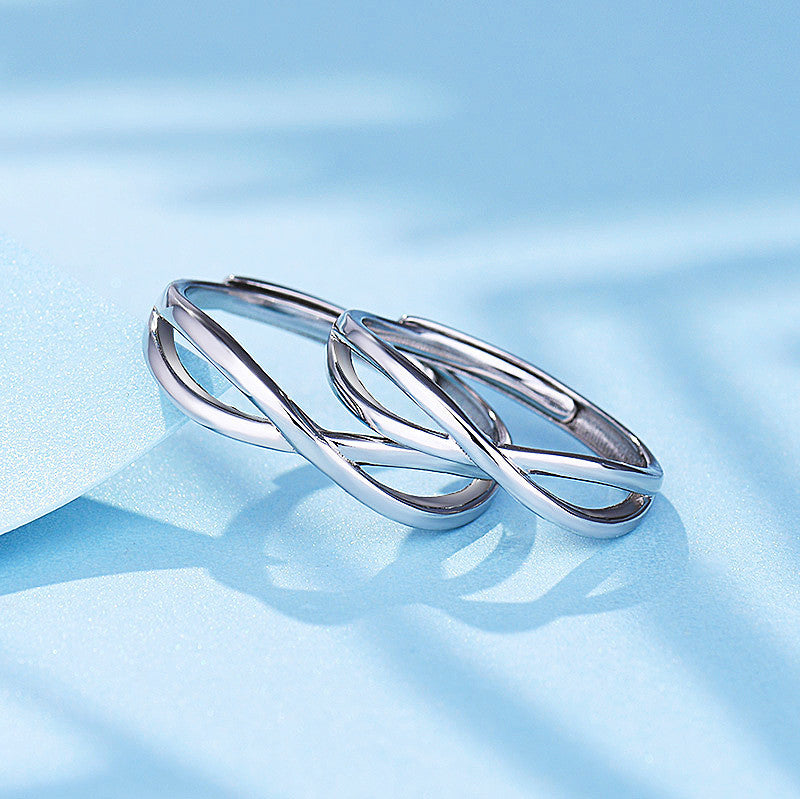 S925 Silver Couple Ring, A Pair Of Simple Long-Distance Dating, Couple Rings For Men And Women, Students Give Gifts To Their Girlfriends