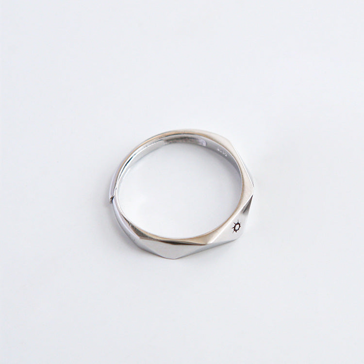 Sun and Moon Couple Rings Valentine's Day Gifts Simple Opening Men and Women Adjustable Diamond Rings