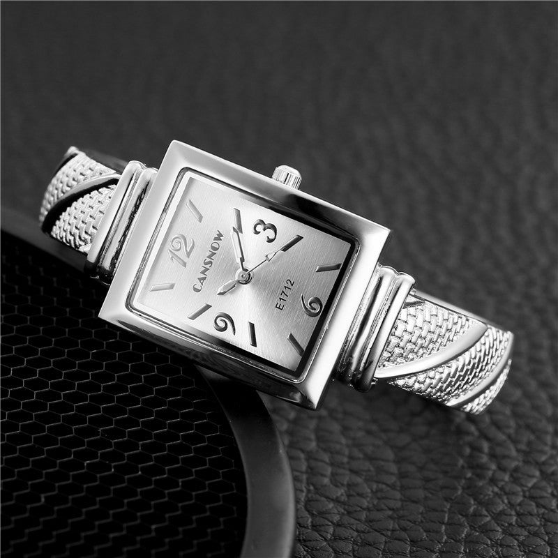 Metal Texture Square Bracelet European and American Fashion Women's Watch