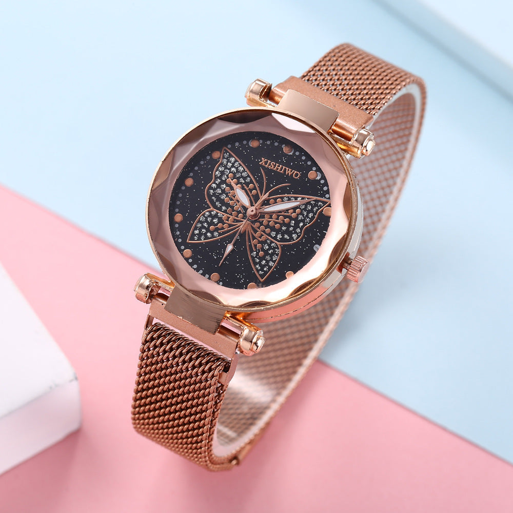 Fashion Boutique Butterfly Suit Gift Box Butterfly Dial Watch  Butterfly Necklace  Bracelet  Earrings