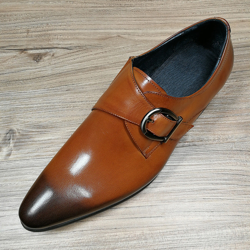 Pointed Toe Business Leather Shoes Work Men'S Buckle Shoes