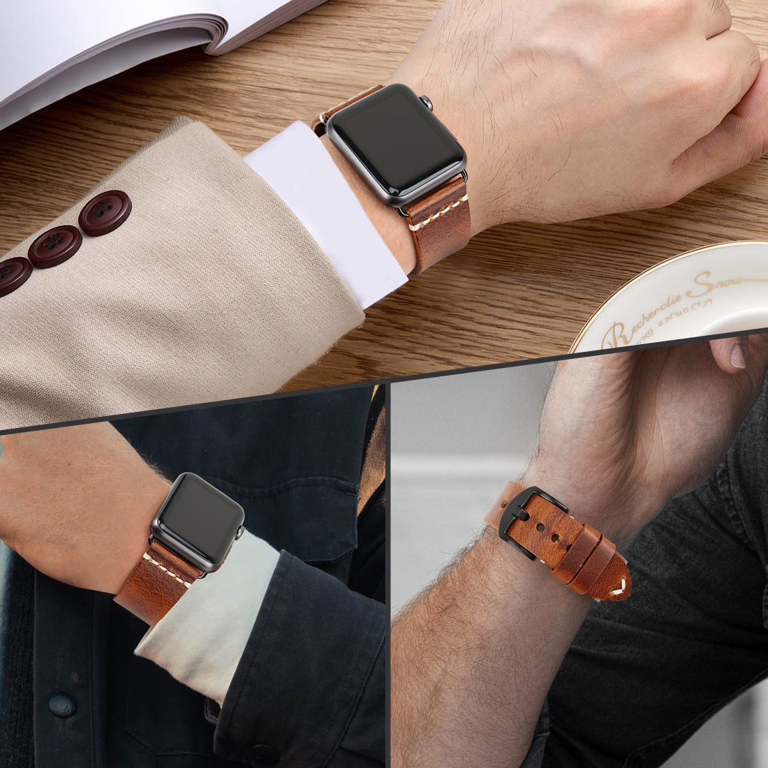 Italian Oil Wax Leather Watch Leather Strap