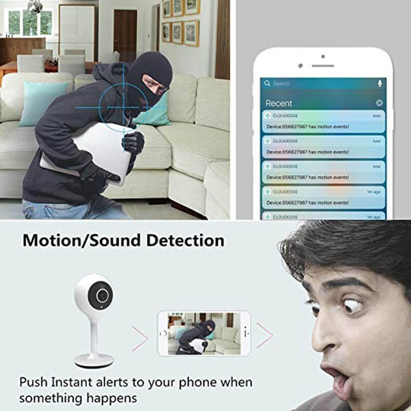 Full HD 1080p Indoor Home Mini Baby Monitor IP Camera Wifi C