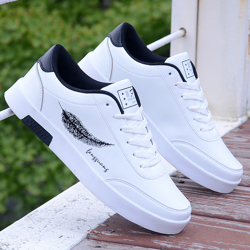 Men's all-match white flat sole shoes