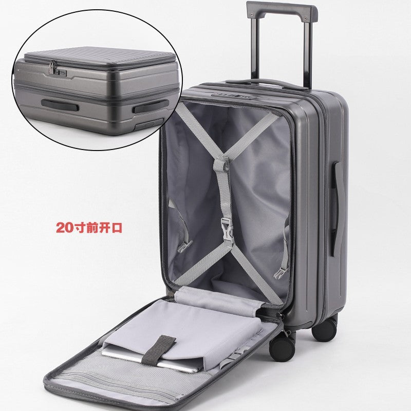 Front Open Luggage 20-inch Boarding Drop-resistant Trolley Case Extended Luggage Case