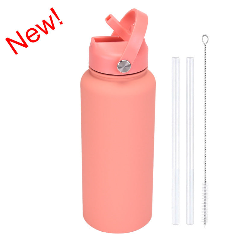 Sports Stainless Steel Large Capacity Straw Warm-keeping Water Cup