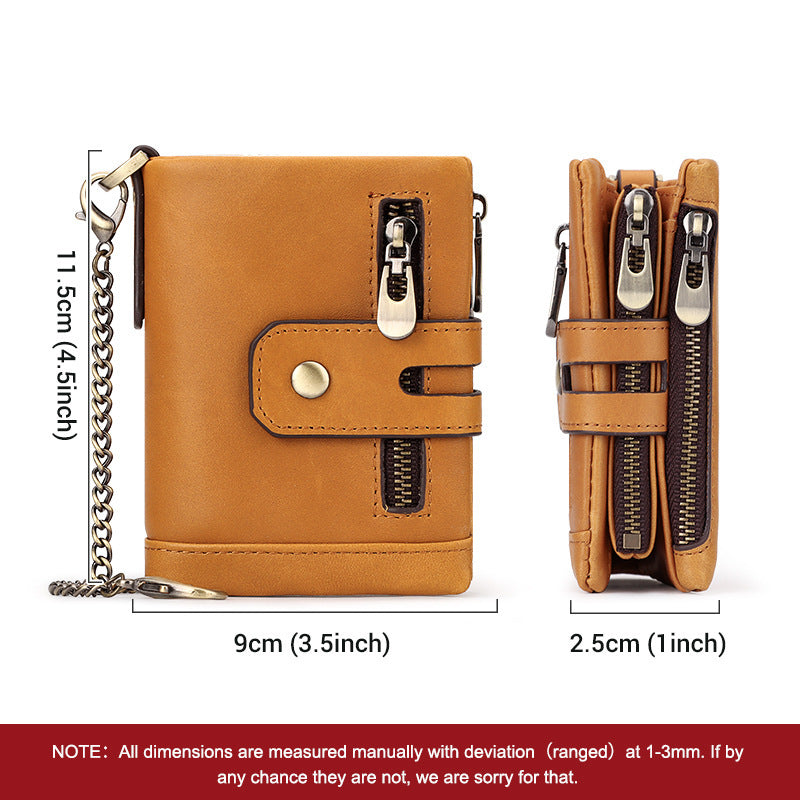 Men's Fashion Personality Tri-fold Multi-color Wallet