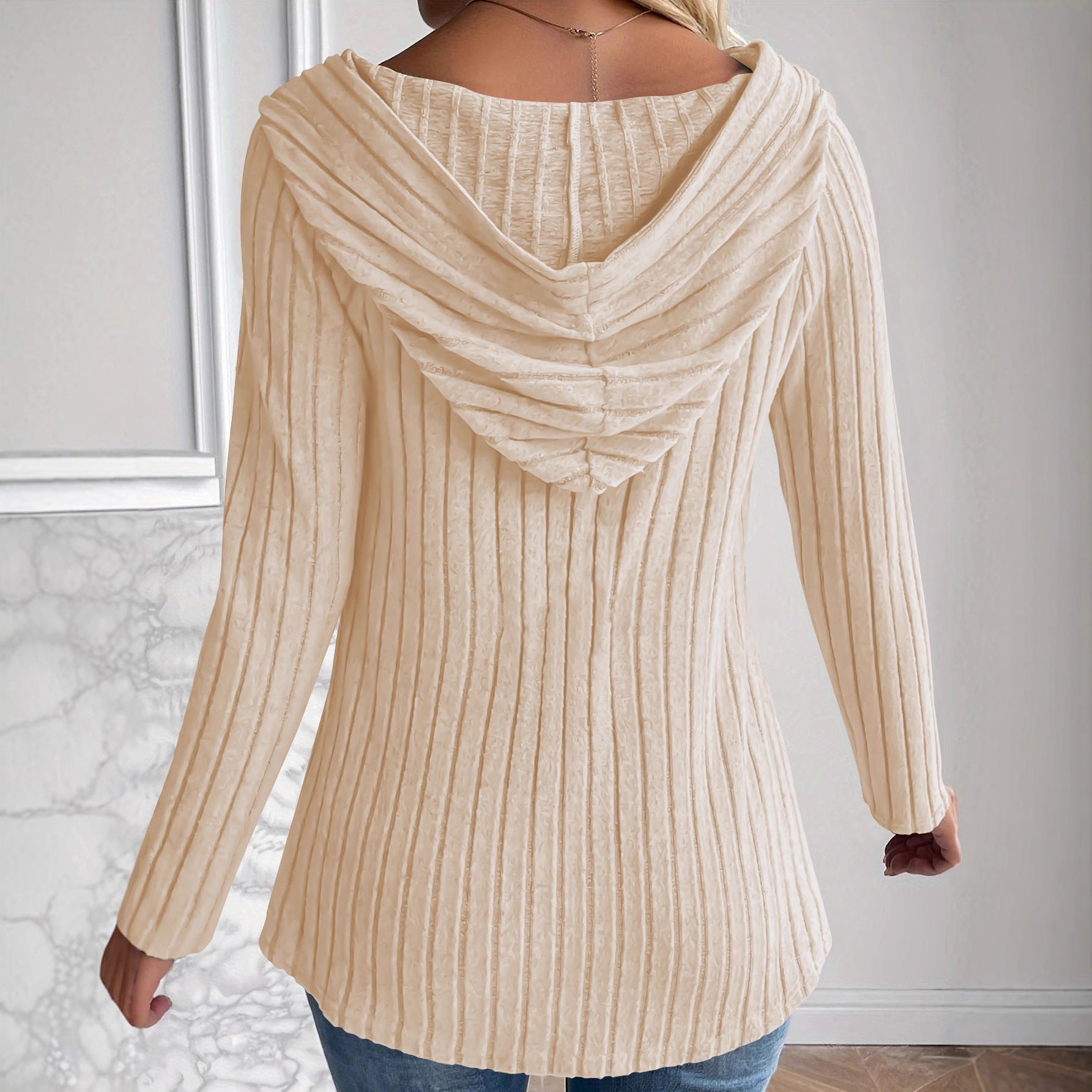 Fashion Casual Solid Color Long Sleeve Hoodie