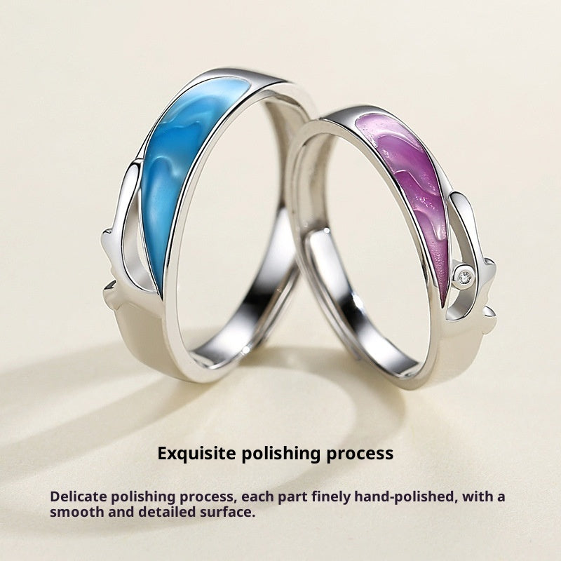 Student Minimalist Couple Rings Adjustable Creative Ring