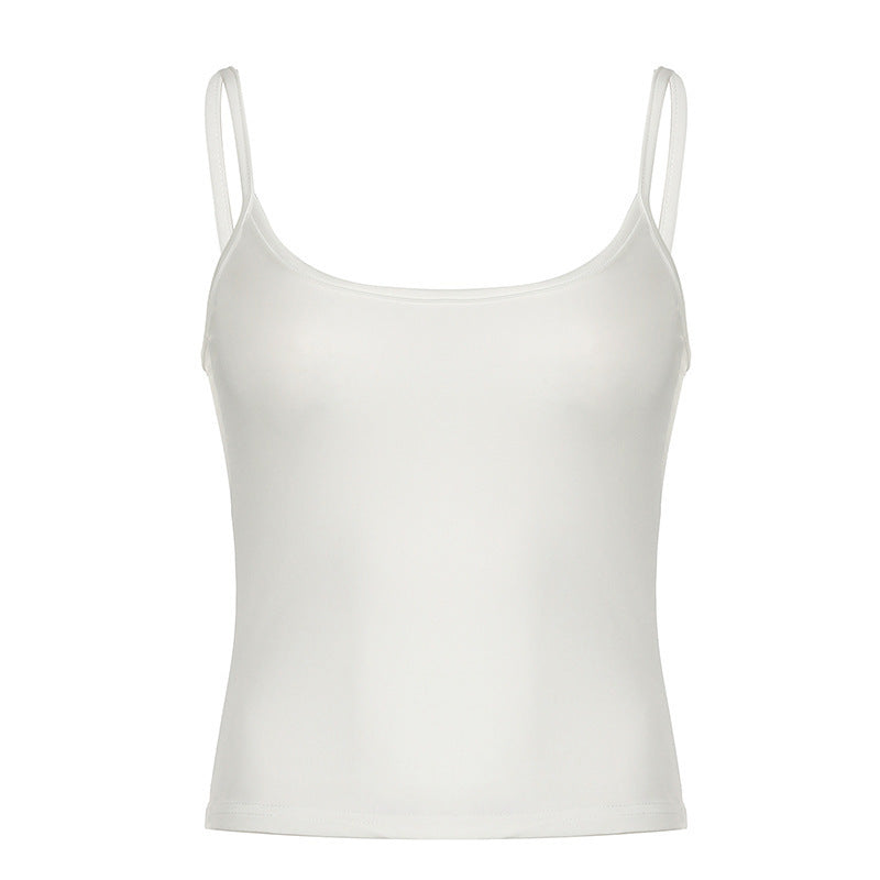 European And American Sexy Solid Color Camisole Women's Hot Girl Slim Fit Backless Sports Outerwear Vest
