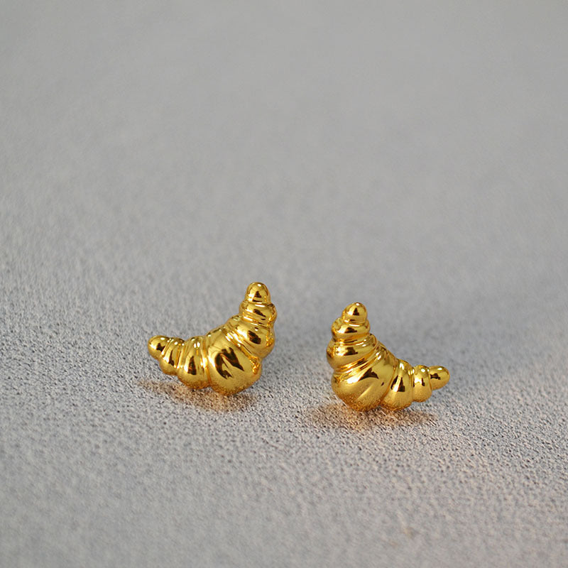 Japanese Minority Design Simple Personality Croissant Stud Earrings