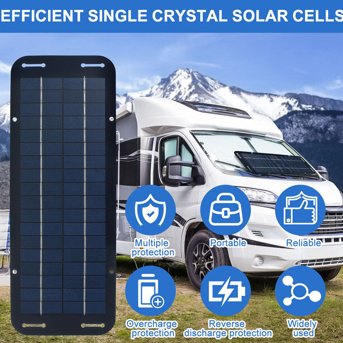 NEW 30W Solar Panel Kit Trickle Battery Charger 12Volt DC For Car Van Caravan Boat