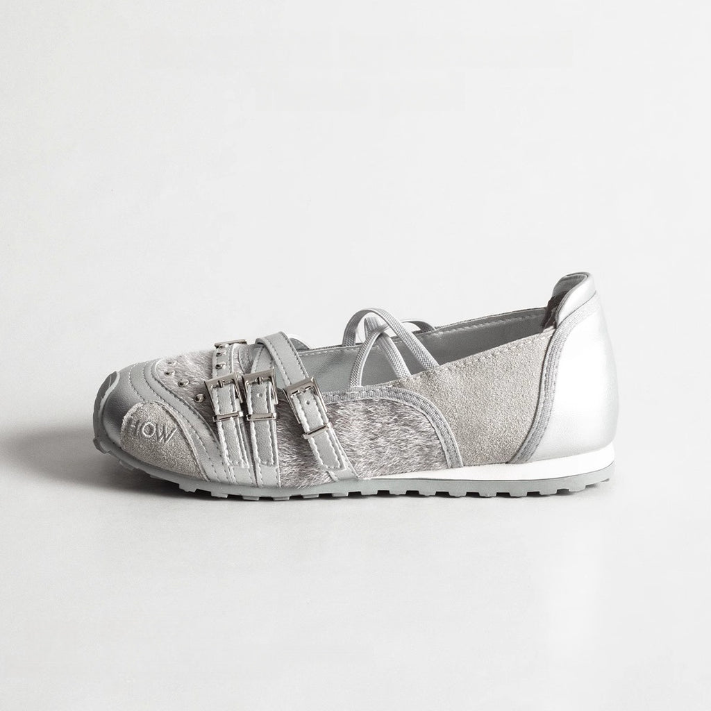 Brown Niche Retro Belt Buckle Sports Mary Jane Shoes Women