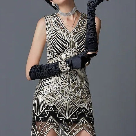 Retro Dress Handmade Beaded Tassel Sexy Performance