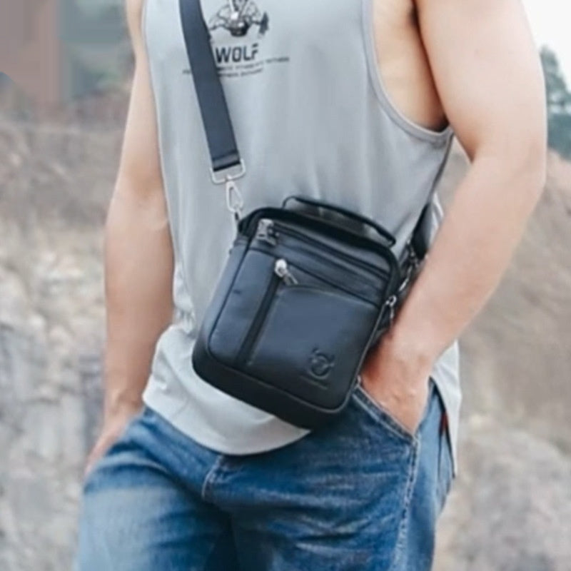 Men's Leather Business Casual Shoulder Messenger Bag