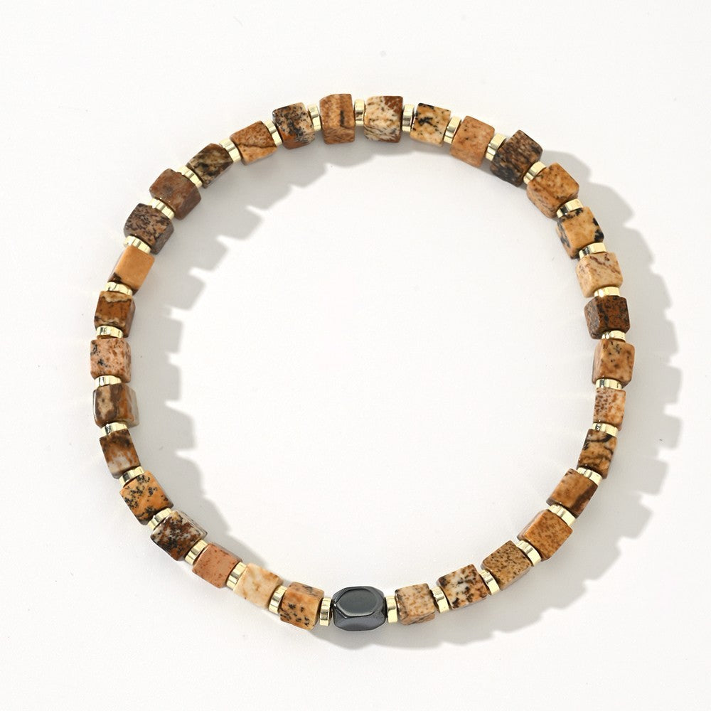 Natural Semi-precious Stone Beads String Men's Bracelet