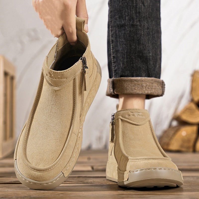 Autumn Side Zipper Vgenuine Leather Non-slip Work Shoes