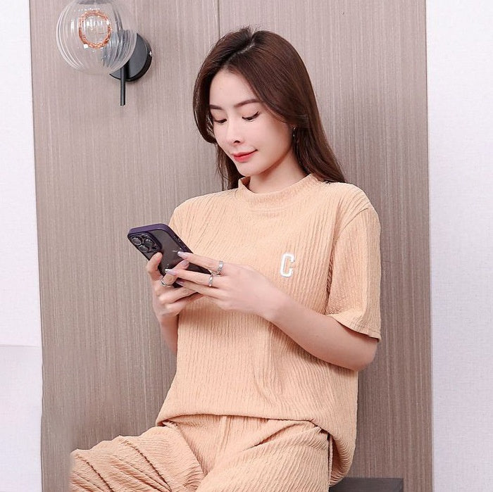 Short Sleeve Round Neck T-shirt Shorts Casual Pants Suit